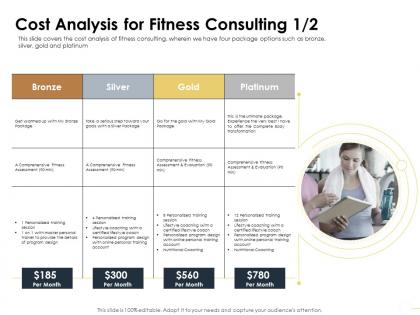 Cost analysis for fitness consulting lifestyle coach ppt powerpoint presentation ideas sample