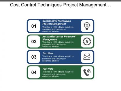 Cost control techniques project management human resources personnel management cpb