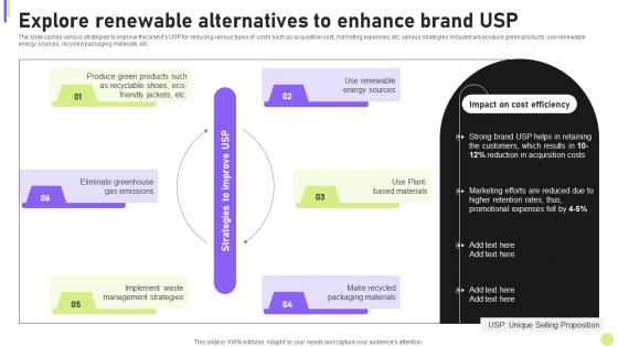 Cost Efficiency Strategies For Reducing Explore Renewable Alternatives To Enhance Brand Usp