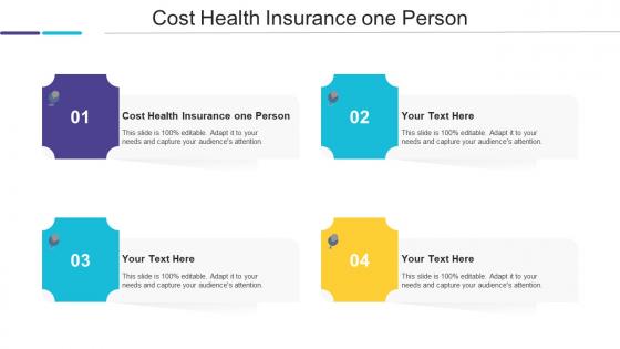 Cost Health Insurance One Person Ppt Powerpoint Presentation Layouts Shapes Cpb