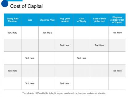 Cost of capital cost of equity ppt summary designs download