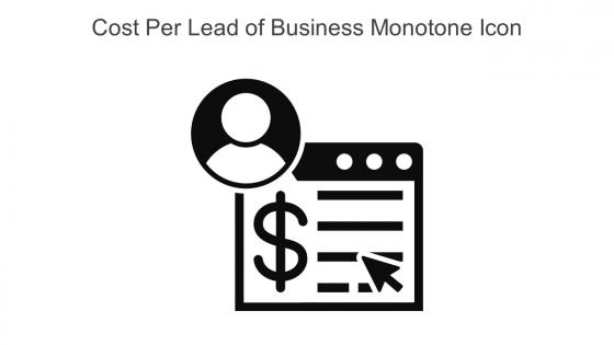 Cost Per Lead Of Business Monotone Icon In Powerpoint Pptx Png And Editable Eps Format