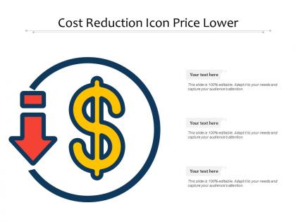 Cost reduction icon price lower
