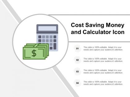 Cost saving money and calculator icon