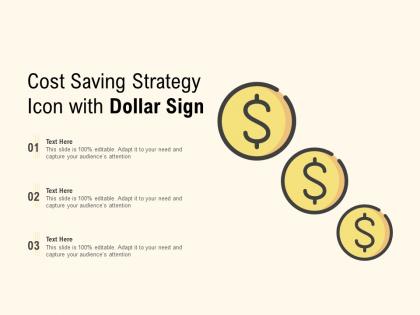 Cost saving strategy icon with dollar sign