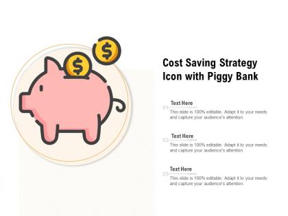 Cost saving strategy icon with piggy bank