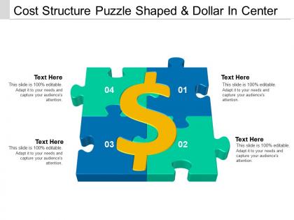 Cost structure puzzle shaped and dollar in center