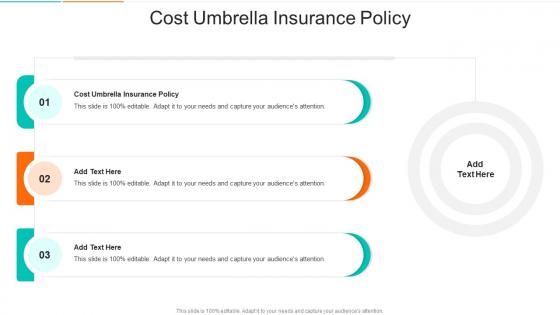Cost Umbrella Insurance Policy In Powerpoint And Google Slides Cpb
