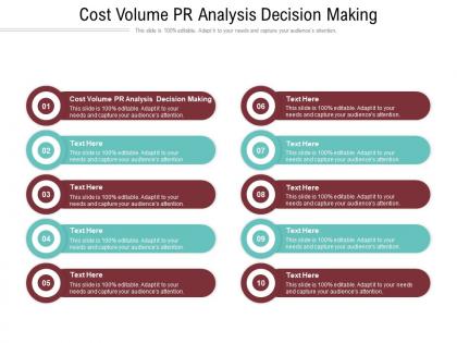 Cost volume pr analysis decision making ppt powerpoint presentation portfolio guidelines cpb