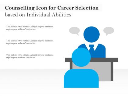 Counselling icon for career selection based on individual abilities
