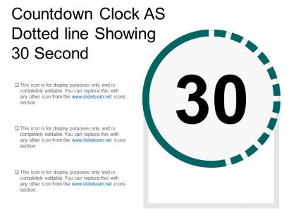 Countdown clock as dotted line showing 30 second