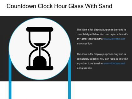 Countdown clock hour glass with sand