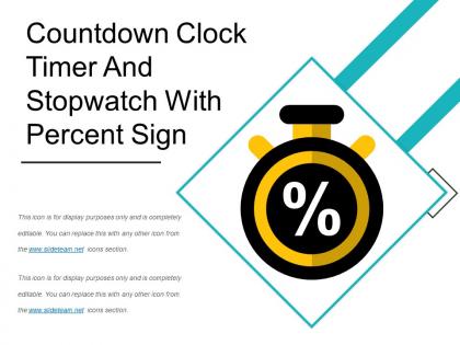 Countdown clock timer and stopwatch with percent sign