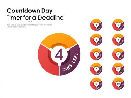 Countdown day timer for a deadline