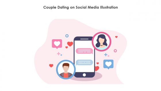 Couple Dating On Social Media Illustration
