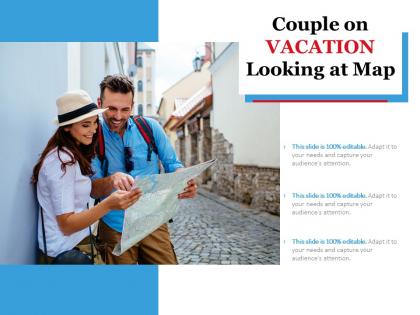 Couple on vacation looking at map