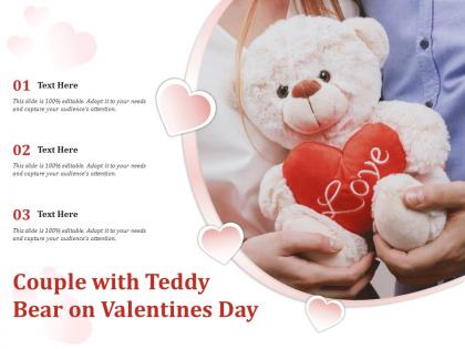 Couple with teddy bear on valentines day