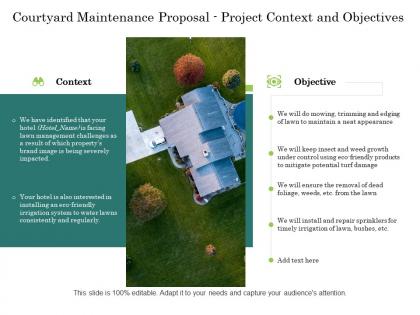 Courtyard maintenance proposal project context and objectives ppt powerpoint image