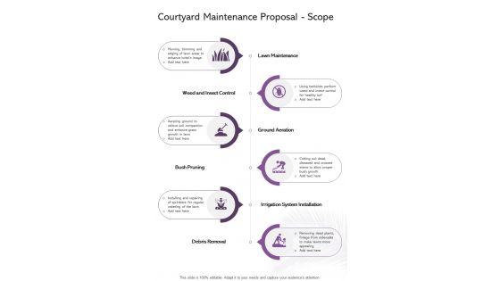 Courtyard Maintenance Proposal Scope One Pager Sample Example Document