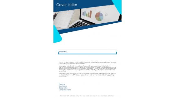 Cover Letter Copywriting Proposal Template One Pager Sample Example Document
