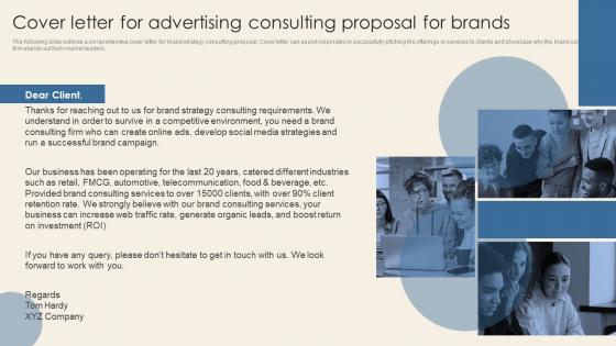 Cover Letter For Advertising Consulting Proposal For Brands Ppt Slides Infographics