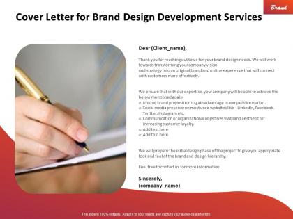 Cover letter for brand design development services ppt powerpoint outline