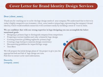 Cover letter for brand identity design services ppt powerpoint presentation layouts