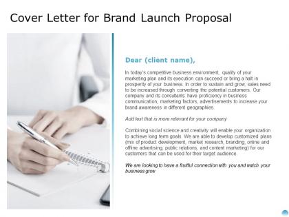 Cover letter for brand launch proposal ppt powerpoint presentation file mockup