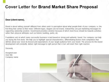 Cover letter for brand market share proposal ppt powerpoint presentation styles