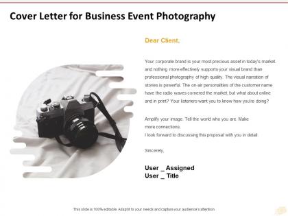 Cover letter for business event photography ppt powerpoint presentation icon graphic