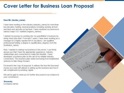 Cover letter for business loan proposal ppt powerpoint presentation visual aids pictures