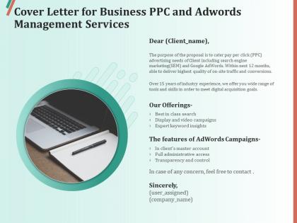 Cover letter for business ppc and adwords management services ppt topics