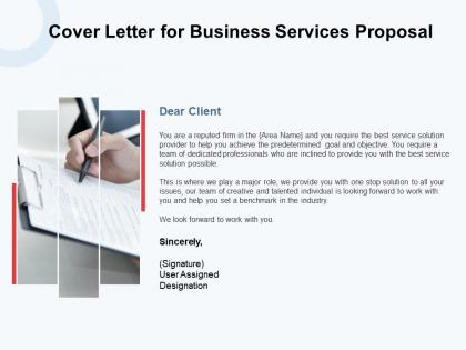 Cover letter for business services proposal ppt powerpoint presentation portfolio