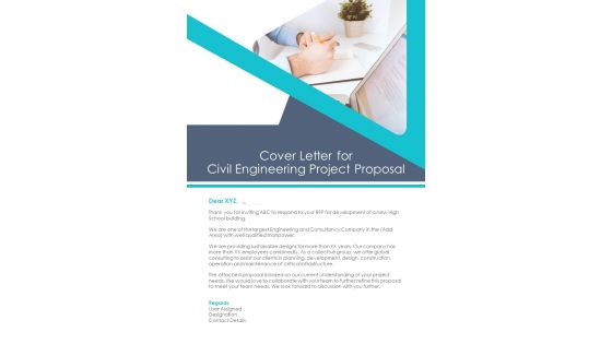 Cover Letter For Civil Engineering Project Proposal One Pager Sample Example Document