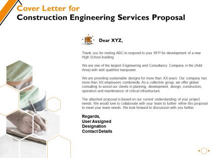 Cover letter for construction engineering services proposal ppt powerpoint presentation layouts layouts