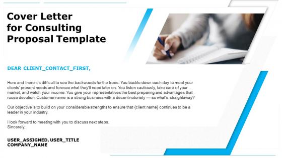 Cover letter for consulting proposal template ppt diagrams