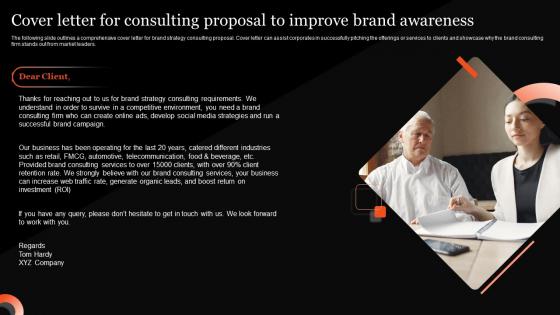 Cover Letter For Consulting Proposal To Improve Brand Awareness Ppt Icon Show