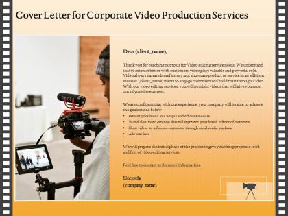 Cover letter for corporate video production services ppt topics