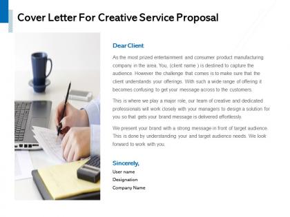 Cover letter for creative service proposal c1066 ppt powerpoint presentation file graphics