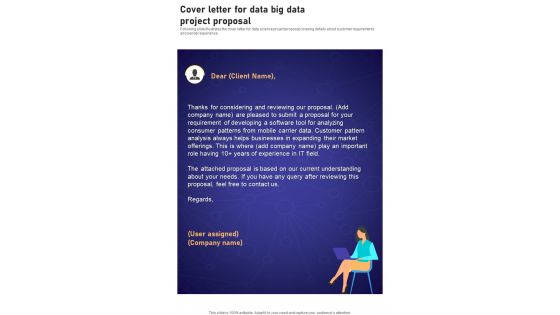 Cover Letter For Data Big Data Project Proposal One Pager Sample Example Document