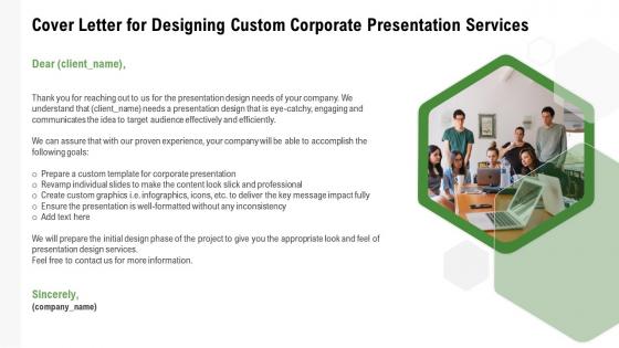 Cover letter for designing custom corporate presentation services
