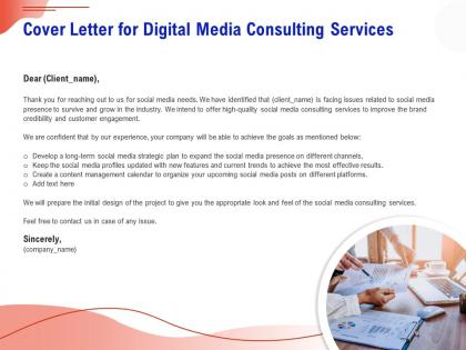 Cover letter for digital media consulting services ppt clipart
