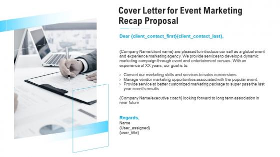 Cover letter for event marketing recap proposal ppt slides pictures