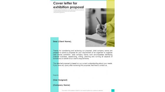 Cover Letter For Exhibition Proposal One Pager Sample Example Document