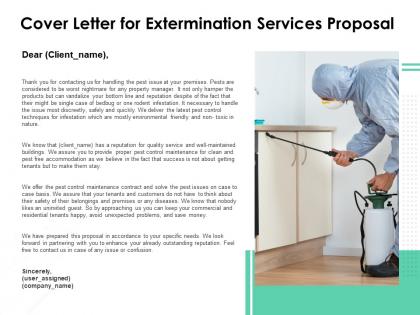 Cover letter for extermination services proposal ppt layouts topics