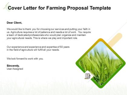 Cover letter for farming proposal template ppt powerpoint slide download