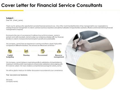 Cover letter for financial service consultants ppt powerpoint topics