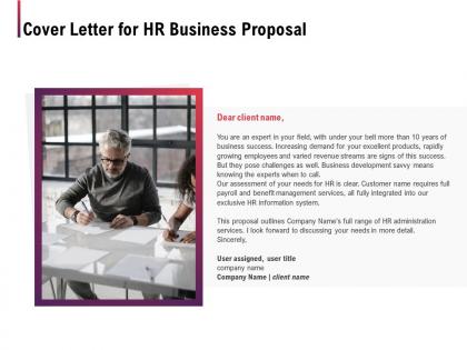 Cover letter for hr business proposal ppt powerpoint presentation infographic
