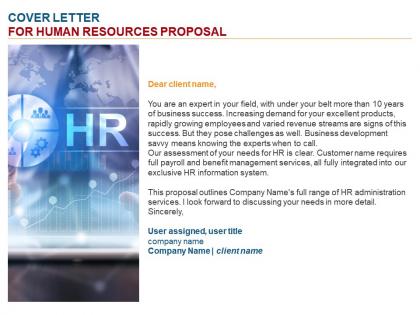 Cover letter for human resources proposal ppt powerpoint presentation styles