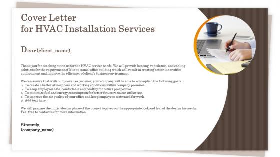 Cover letter for hvac installation services ppt slides influencers
